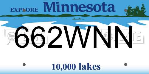 662WNN Minnesota License Plate