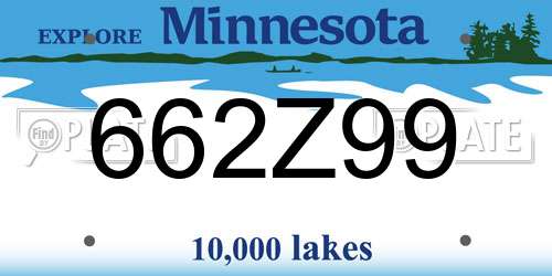 662Z99 Minnesota License Plate