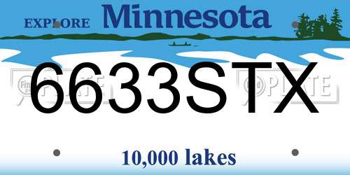 6633STX Minnesota License Plate