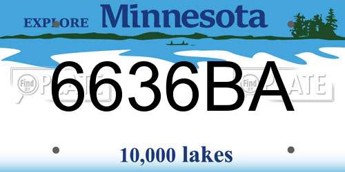 6636BA Minnesota License Plate