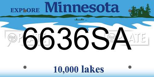6636SA Minnesota License Plate