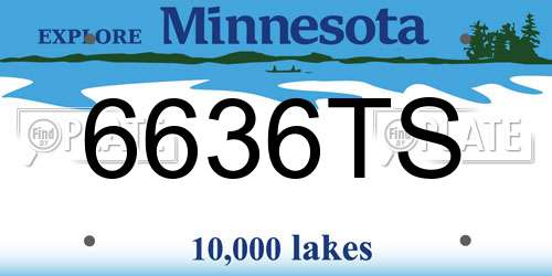 6636TS Minnesota License Plate