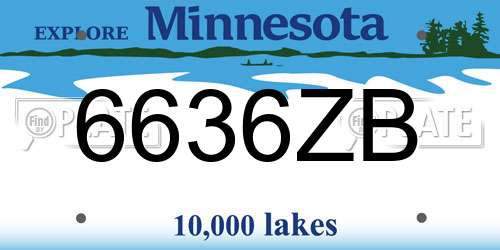 6636ZB Minnesota License Plate