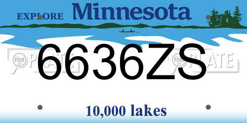 6636ZS Minnesota License Plate