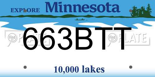 663BTT Minnesota License Plate