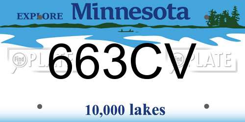663CV Minnesota License Plate