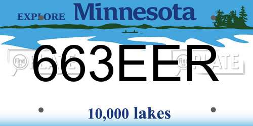 663EER Minnesota License Plate