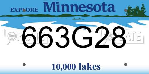 663G28 Minnesota License Plate