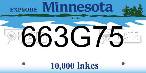 663G75 Minnesota License Plate