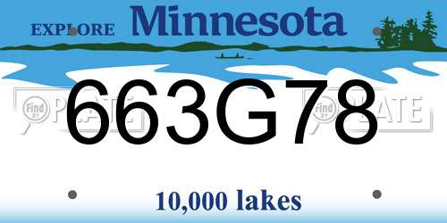 663G78 Minnesota License Plate