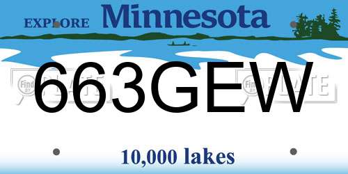 663GEW Minnesota License Plate