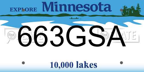 663GSA Minnesota License Plate