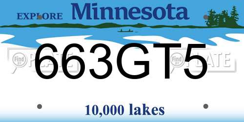 663GT5 Minnesota License Plate