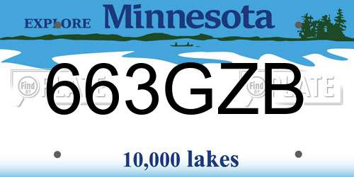 663GZB Minnesota License Plate
