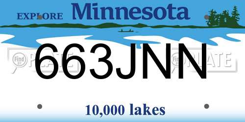 663JNN Minnesota License Plate