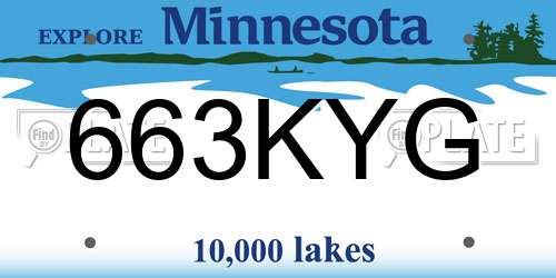663KYG Minnesota License Plate