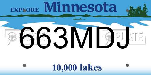 663MDJ Minnesota License Plate