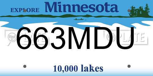 663MDU Minnesota License Plate