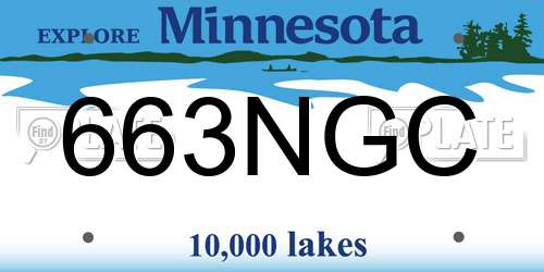 663NGC Minnesota License Plate