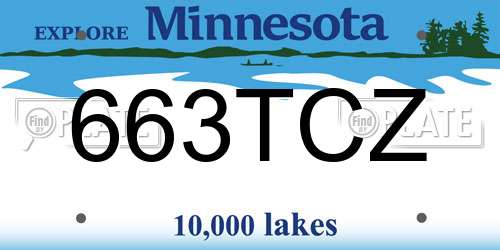 663TCZ Minnesota License Plate