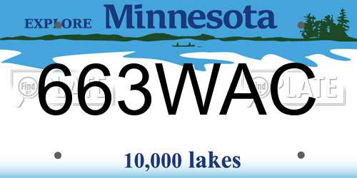 663WAC Minnesota License Plate
