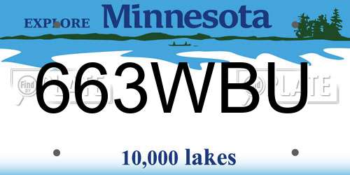 663WBU Minnesota License Plate