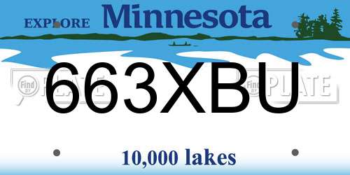 663XBU Minnesota License Plate
