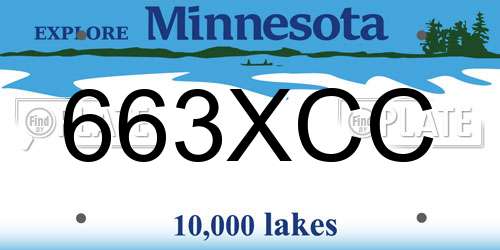 663XCC Minnesota License Plate
