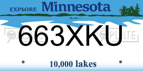 663XKU Minnesota License Plate