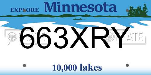 663XRY Minnesota License Plate
