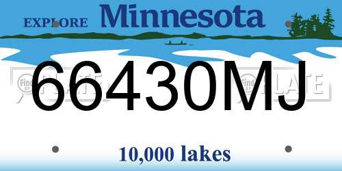 66430MJ Minnesota License Plate