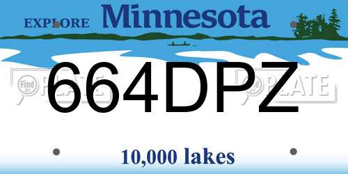 664DPZ Minnesota License Plate