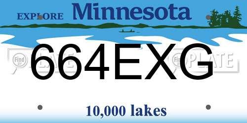 664EXG Minnesota License Plate
