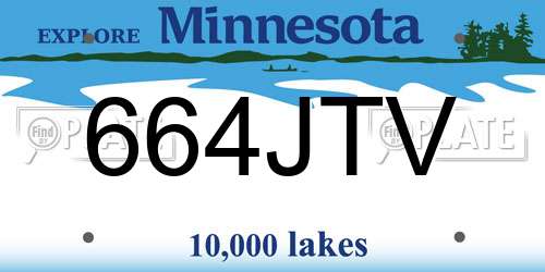 664JTV Minnesota License Plate