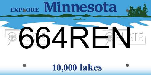 664REN Minnesota License Plate