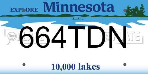 664TDN Minnesota License Plate