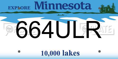 664ULR Minnesota License Plate