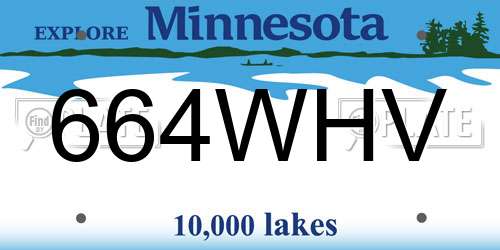 664WHV Minnesota License Plate