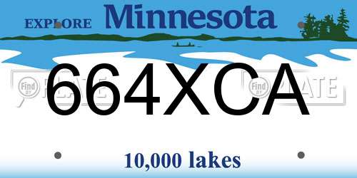 664XCA Minnesota License Plate
