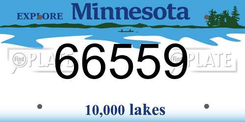 66559 Minnesota License Plate