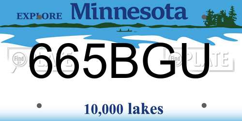 665BGU Minnesota License Plate