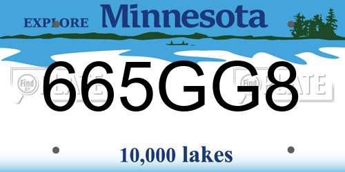 665GG8 Minnesota License Plate