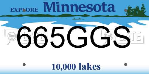 665GGS Minnesota License Plate