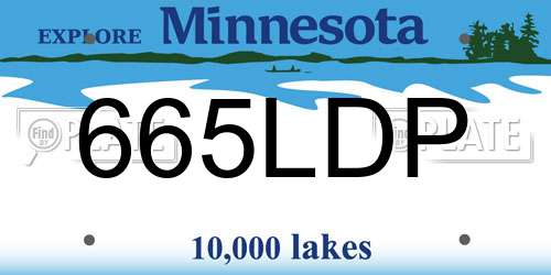 665LDP Minnesota License Plate