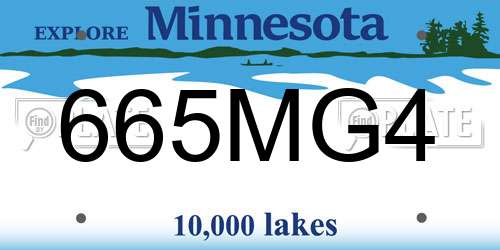 665MG4 Minnesota License Plate
