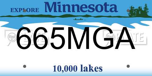 665MGA Minnesota License Plate