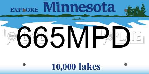 665MPD Minnesota License Plate