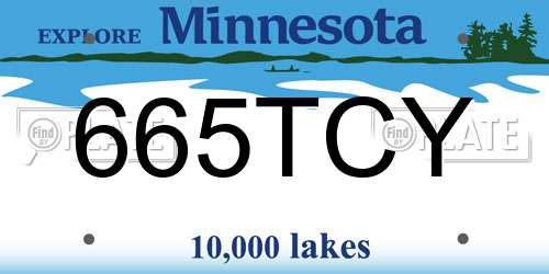 665TCY Minnesota License Plate