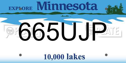 665UJP Minnesota License Plate