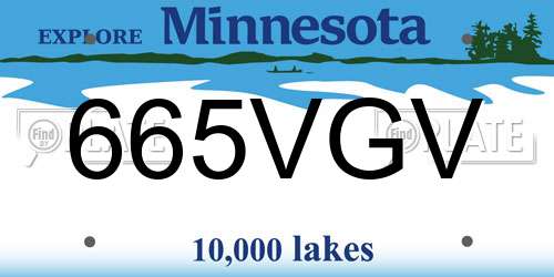 665VGV Minnesota License Plate